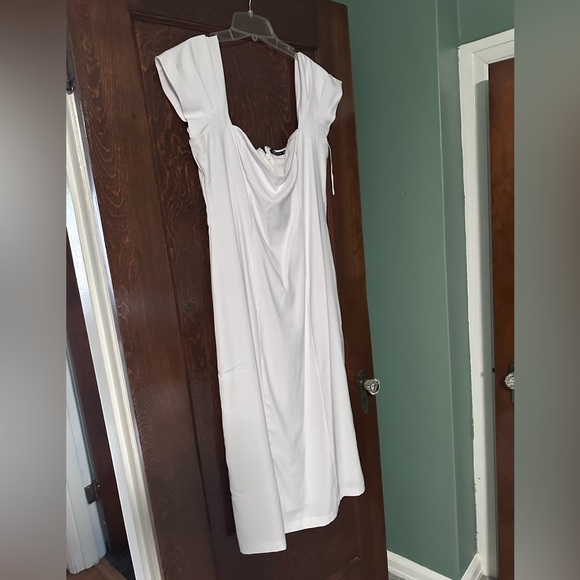 Abercrombie & Fitch White Off the Shoulder Midi Dress - XL - worn once - Picture 1 of 5